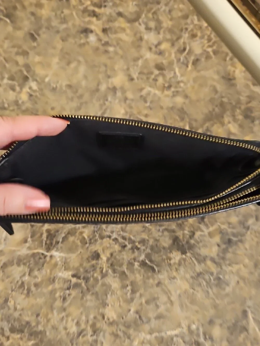 Coach Black Pebbled Leather Studded Wristlet Wallet